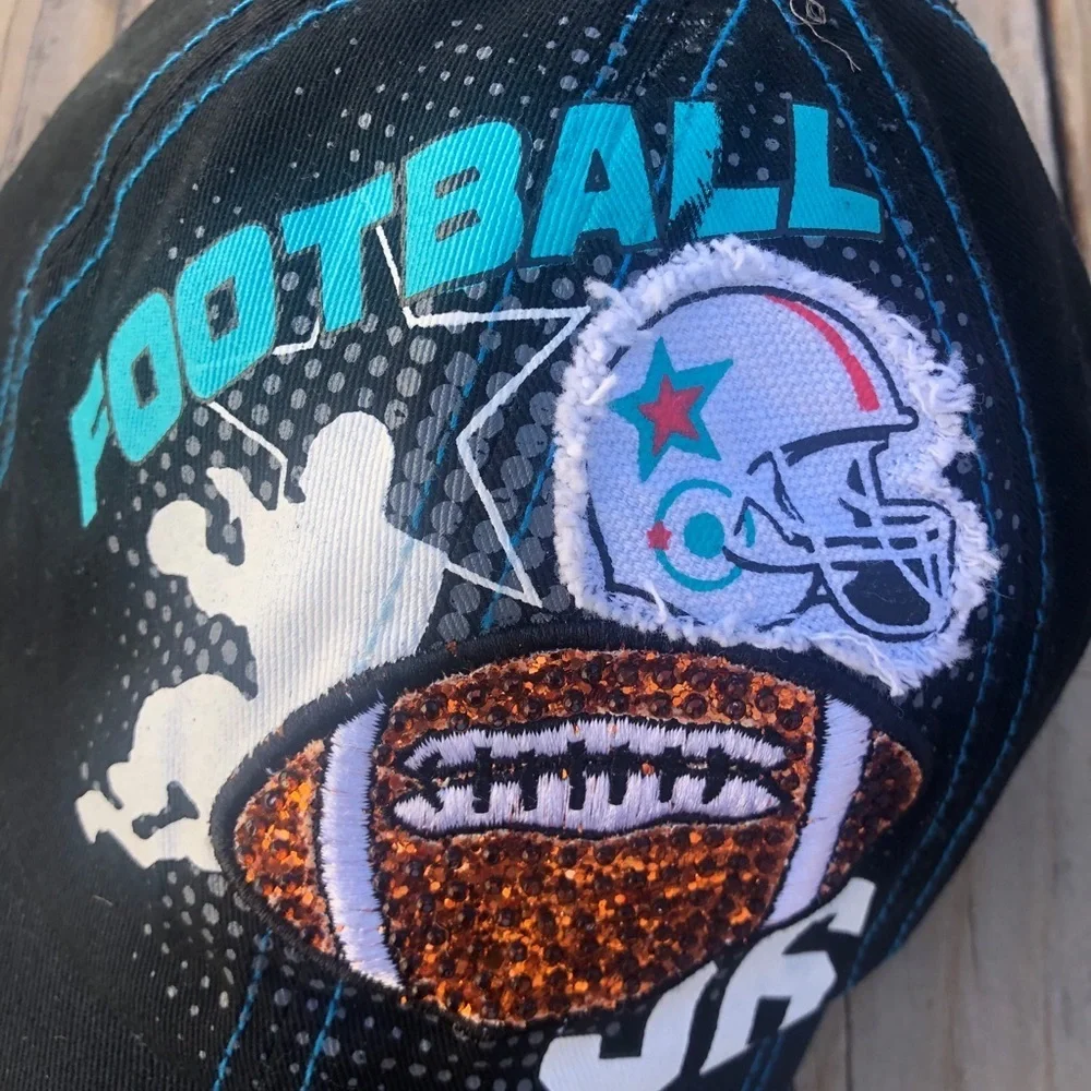 NEW Distressed Bling Football Hat